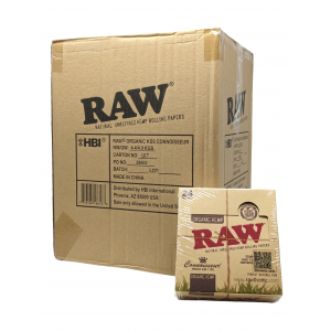 RAW Organic Hemp Connoisseur Rolling Papers King Size W/ Tips 32/24pk [MASTER CASE OF 20]